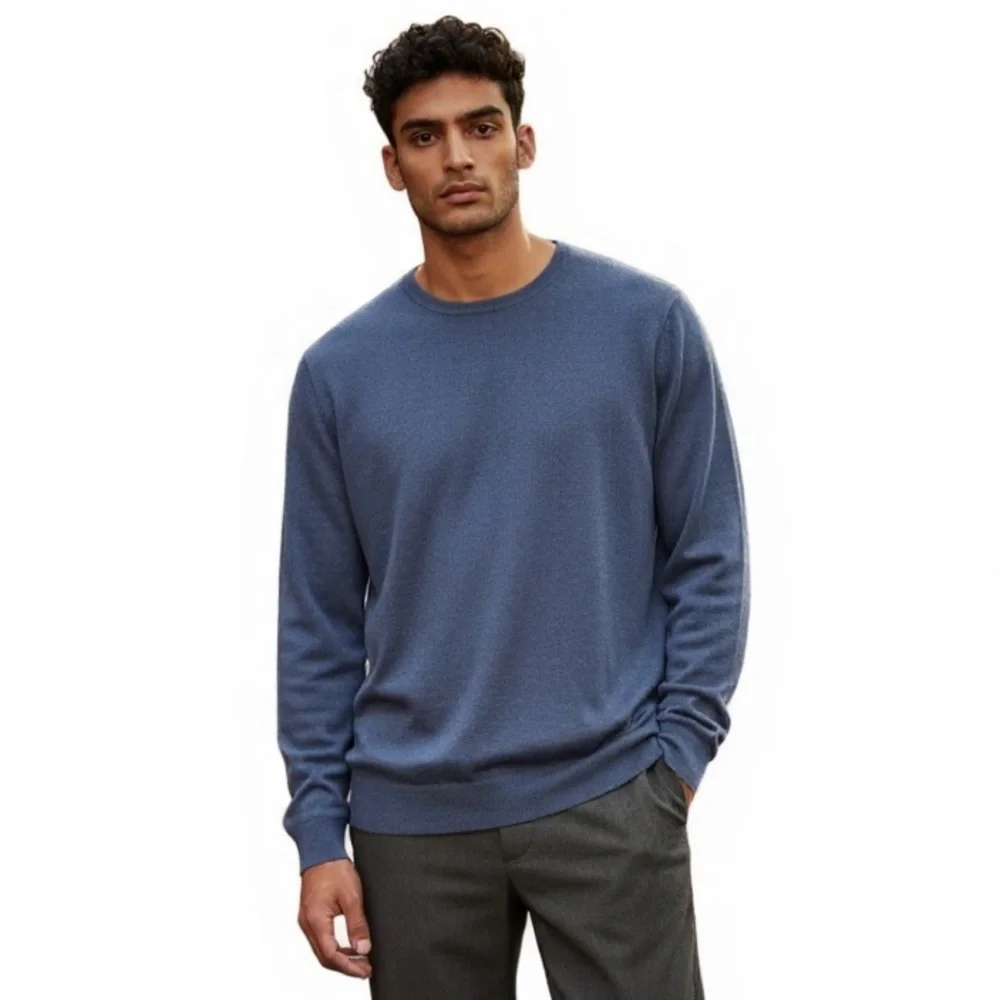 Banana Republic Cotton Crew Neck Sweater Blue Medium